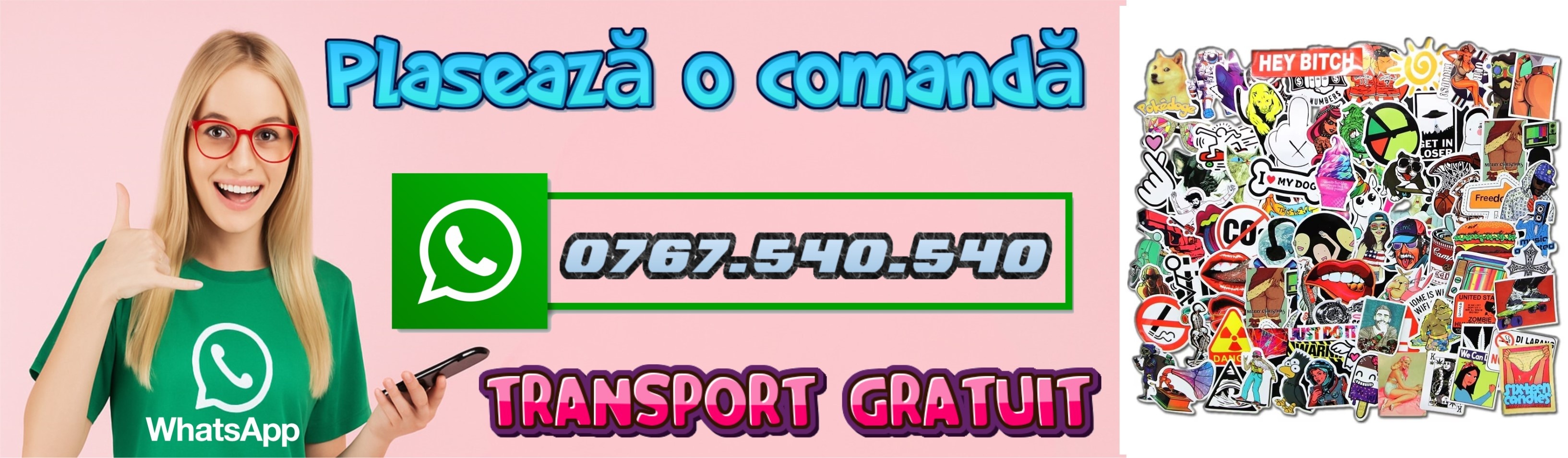 Comanda acum setul de stickere random